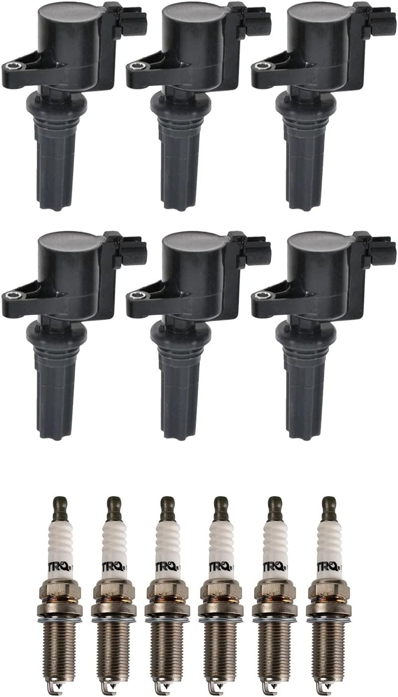 TRQ Ignition Coil and Spark Plug Kit 6 Piece Iridium Spark Plugs Compatible with 2000-2005 Lincoln LS 2003 Jaguar S-Type - Image 3
